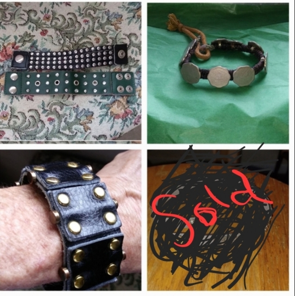 FOUR Artisan-Designed Leather CUFFS/Bracelets for ONE INCREDIBLY Low Price.